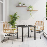 Garden Dining Set 3 pcs Brown Poly Rattan 3380862