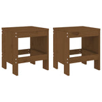 ZNTS 3 Piece Garden Bistro Set Honey Brown Solid Wood Pine 3157706