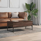 Coffee Table Brown Oak 100x50x40 cm Engineered Wood and Metal 845380