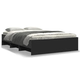 ZNTS Bed Frame without Mattress Black 120x190 cm Small Double Engineered Wood 3295696
