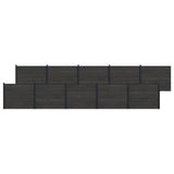 Fence Panel 10 pcs WPC and Aluminium Black 3429483