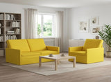 Sofa Set 2 pcs Light Yellow Fabric 3433143