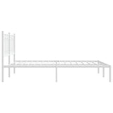 Metal Bed Frame without Mattress with Headboard White 150x200cm 376179