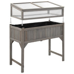 ZNTS Raised Bed with Greenhouse 110x54x120 cm Solid Fir Wood 316472
