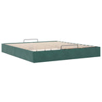 ZNTS Ottoman Bed Frame No Mattress Dark Green 200x200 cm Velvet 3310988