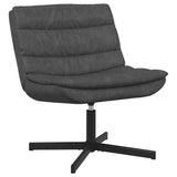 Swivel Chair Black 63 x 75 x 76 cm Antique PU 42007348