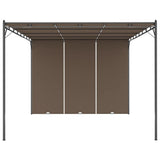 Garden Gazebo with Side Curtain 4x3x2.25 m Taupe 312264