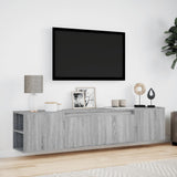 TV Wall Cabinet with LED Grey Sonoma 180x31x39.5 cm 3307959
