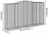 Arched Gabion Baskets 7 pcs 300x50x220/240 cm Galvanised Iron 3146814