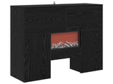 Electric Fireplace Black Oak 75 x 24.5 x 75 cm Engineered wood 8020769