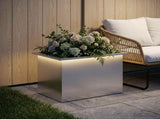 Garden Planter with LED Silver 40 x 60 x 40 cm Galvanised Steel 8008150