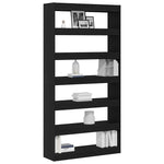 Book Cabinet Black Engineered Wood 3333932