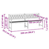 Outdoor Bench Natural 220 x 55.5 x 90 cm Solid Acacia Wood 42028085