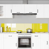 Kitchen Backsplash 2 pcs Yellow 110 x 40 cm Tempered Glass 3415512