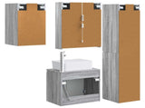Bathroom Cabinet Set 5 pcs Grey Sonoma 53 x 15.5 x 70 cm 3407332
