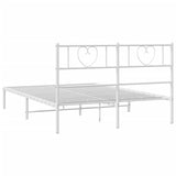 Metal Bed Frame without Mattress with Headboard White 140x200cm 355513