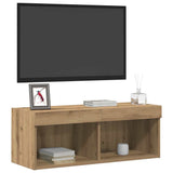 TV Cabinet Set with LED 2 pcs Artisan Oak 80 x 30 x 30 cm 862203