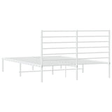 Metal Bed Frame without Mattress with Headboard White 160x200cm 352371