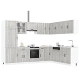 ZNTS 14 Piece Kitchen Cabinet Set Lucca Grey Sonoma Engineered Wood 3314987