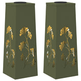 Solar LED Pathway Light 2 pcs Olive Green Cold Rolled Steel 879754