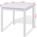 Three Piece Dining Set Pinewood White 242955