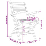 Folding Garden Chair Set of 4 Teak Solid teak wood Standard 3155067