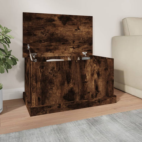 ZNTS Storage Box Smoked Oak 70x40x38 cm Engineered Wood 816509