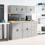 ZNTS Garage Wall Cabinets 2 pcs Concrete Grey Engineered Wood 860650