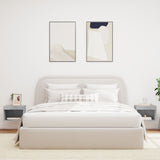 Bedside Cabinets with LED Lights Wall-mounted 2 pcs Concrete Grey 837120