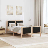 Bed Frame with Headboard Black 120 x 190 cm Fabric 878346