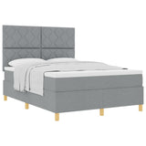 Box Spring Bed with Headboard Light grey 140 x 190 cm Fabric 3339693