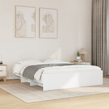 Bed Frame White Engineered wood Double Bed Frame Rectangular 3295639