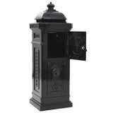 43888 Pillar Letterbox Aluminium Vintage Style Rustproof Black