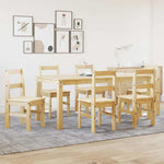 ZNTS 7 Piece Dining Set Panama Solid Wood Pine 3345191