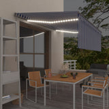 3069421 Manual Retractable Awning with Blind&LED 4x3m Blue&White