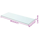 Shelves 2 pcs Panel Glass Clear 80x30 cm 3051576