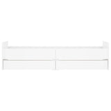 Bed Frame White Engineered Wood Single Bed Frame Rectangular 3207378
