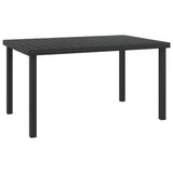 Garden Table Black 140x90x74 cm Aluminium and WPC 312207