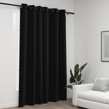 Linen-Look Blackout Curtains with Gromments Anthracite 290x245cm 321163