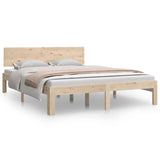 Bed Frame without Mattress Solid Wood Pine 140x190cm 810475