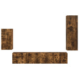 TV Cabinet Set Wall-mounted 4 pcs Smoked Oak Engineered Wood 3409011