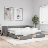 Daybed with Trundle and Drawers Dark Grey 90x190 cm Fabric 3196654