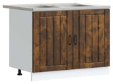 Sink Base Cabinet Lucca 2 pcs Smoked Oak Engineered Wood 3315016