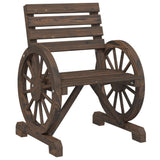 Garden Chair Set of 2 Burnt wood Solid fir wood Standard 365102