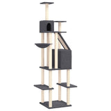 Cat Tree with Sisal Scratching Posts Dark Grey 201 cm 171644