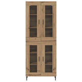 Highboard 2 pcs Artisan Oak Engineered Wood and Glass 3403181