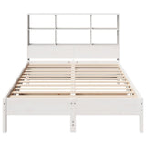 Bookcase Bed without Mattress White 140x190 cm Solid Wood Pine 3322883