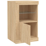 Side Cabinets with LED Lights 2 pcs Sonoma Oak Engineered Wood 836635