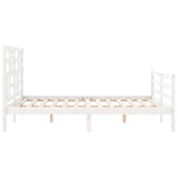 Bed Frame without Mattress White King Size Solid Wood 3194902