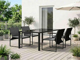 Garden Dining Set 5 pcs Black and Anthracite 140 x 70 x 73 cm 3448904